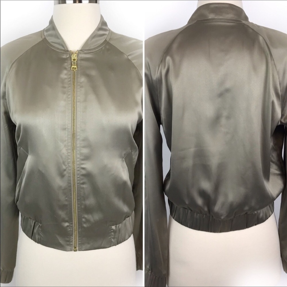 Express Green Thin Bomber Jacket - image 4